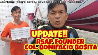 UPDATE KAY COL.  BONIFACIO BOSITA OF 1RIDER PARTYLIST