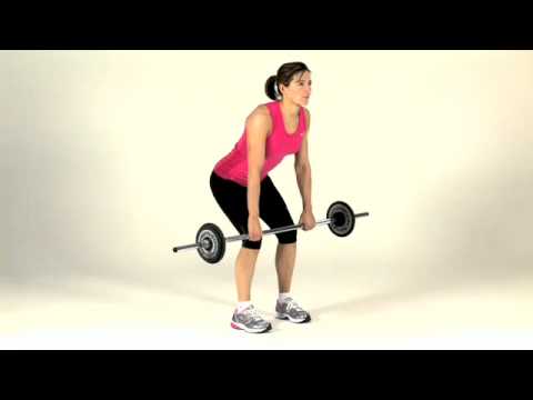 Weightplan.com exercise - Barbell Bent-over Row - Back (Female)