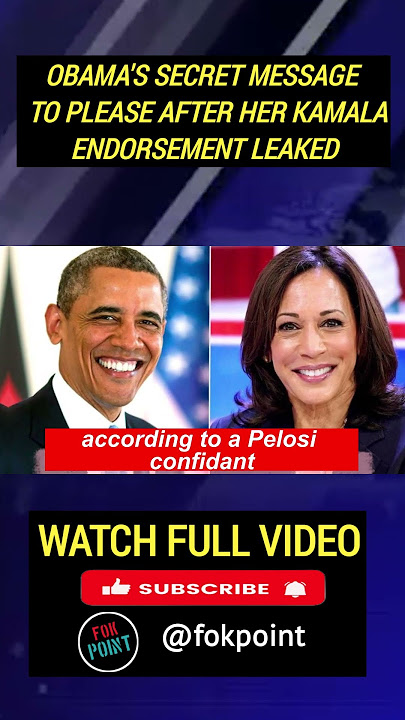 Obama's Secret Message To Please After Her Kamala Endorsement Leaked