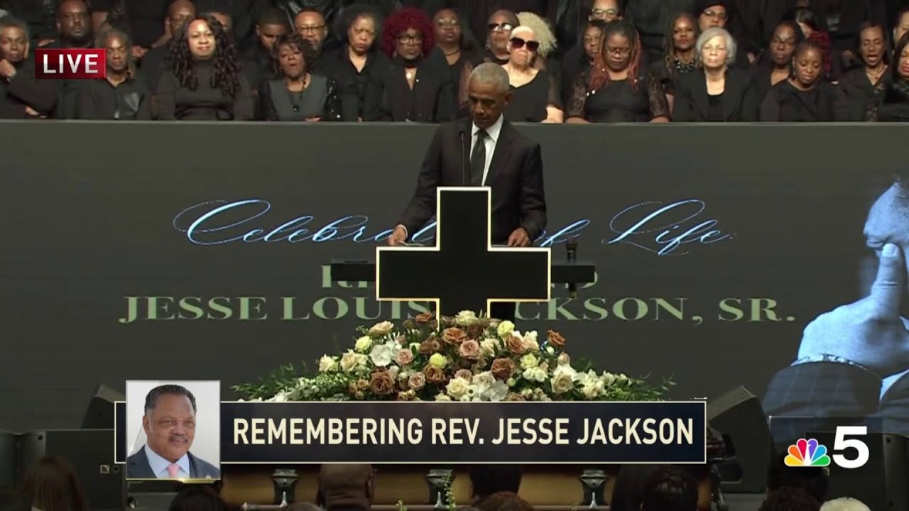 Former President Barack Obama speaks at services for Rev. Jesse Jackson