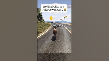 He’s thinking: How do I arrest a cow? 🥲 #gta #gtaonline #shorts #trendingshorts #gta5 #cops