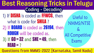 Coding-Decoding I Best Reasoning Tricks I Question from NMMS 2022 I For All Competitive Exams