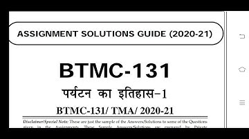 BTMC 131 Ignou Solved Assignment 2020-21