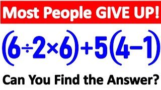 Very Tricky Math Challenge That 95% Get It WRONG!🔥 Will You It Right 🧠