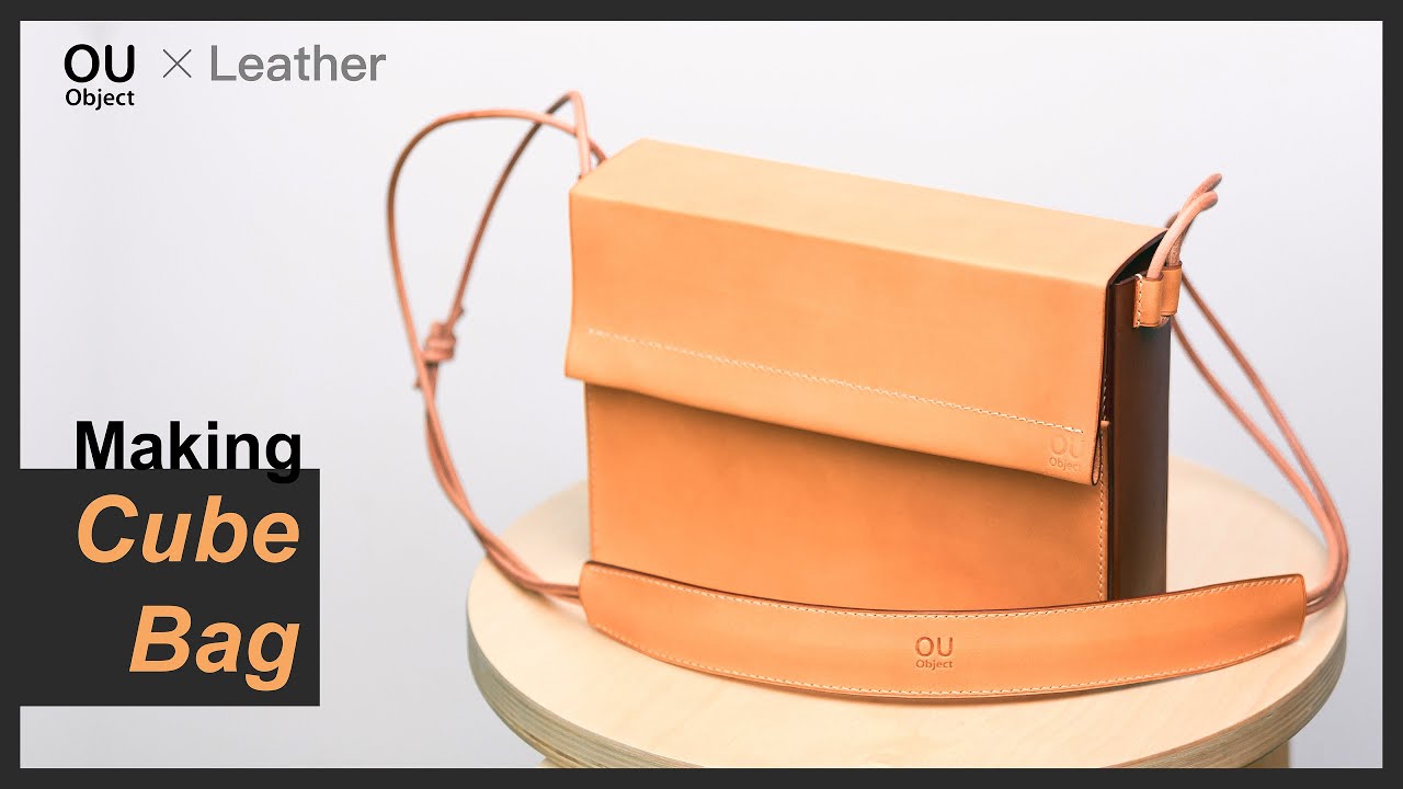 Leather | Cube bag tutorial / pouch / crossbody bag / Box bag / DIY / Free pattern - YouTube