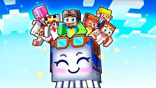 10 AMIS sur un BLOC de GHAST HEUREUX sur Minecraft !