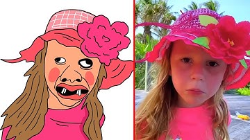 Nastya and funny collection new stories - Funny Drawing Meme | Like Nastya Cartoon Drawing Meme 