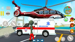 Stickman Gangster Vice City Dolphin Helicopter Pilot Ambulance and Bike - Android Gameplay. screenshot 1