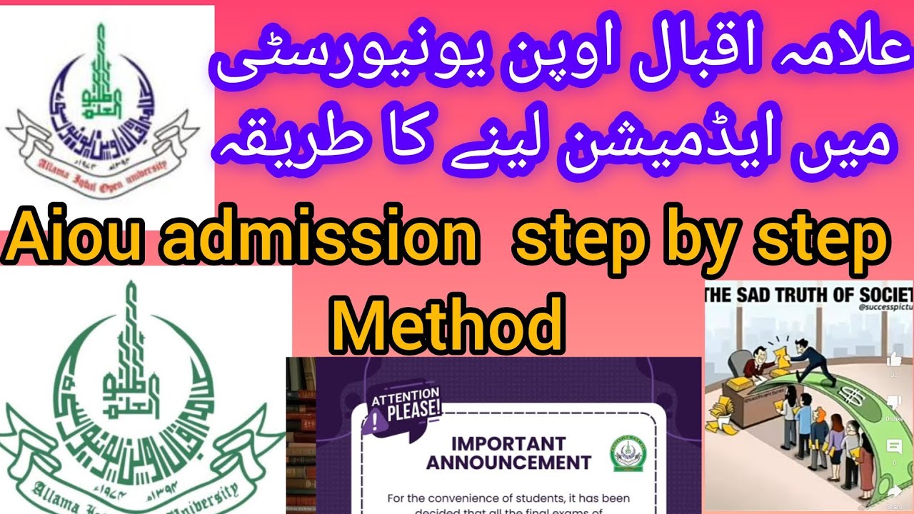 how to apply online admission aiou 2024 l 10th to Phd level students ...