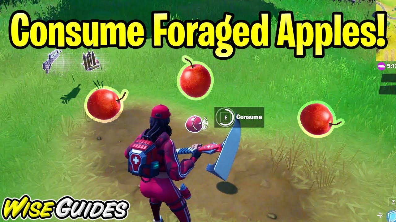 Consume Foraged APPLES at The ORCHARD All Locations! Fortnite Trick Shot Challenges Chapter 2