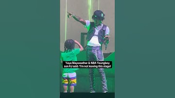 NBA YoungBoy & Yaya Mayweather’s son KJ didn’t wanna leave the stage #masa #nbayoungboy