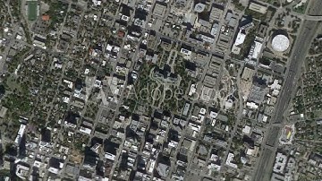 Zoom in from space and focus on Austin, Texas, USA. 3D Animation. Background for travel intro