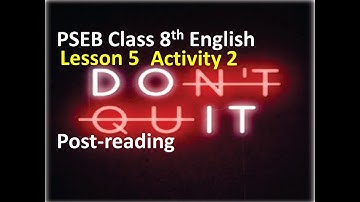 8th English Lesson 5 Don