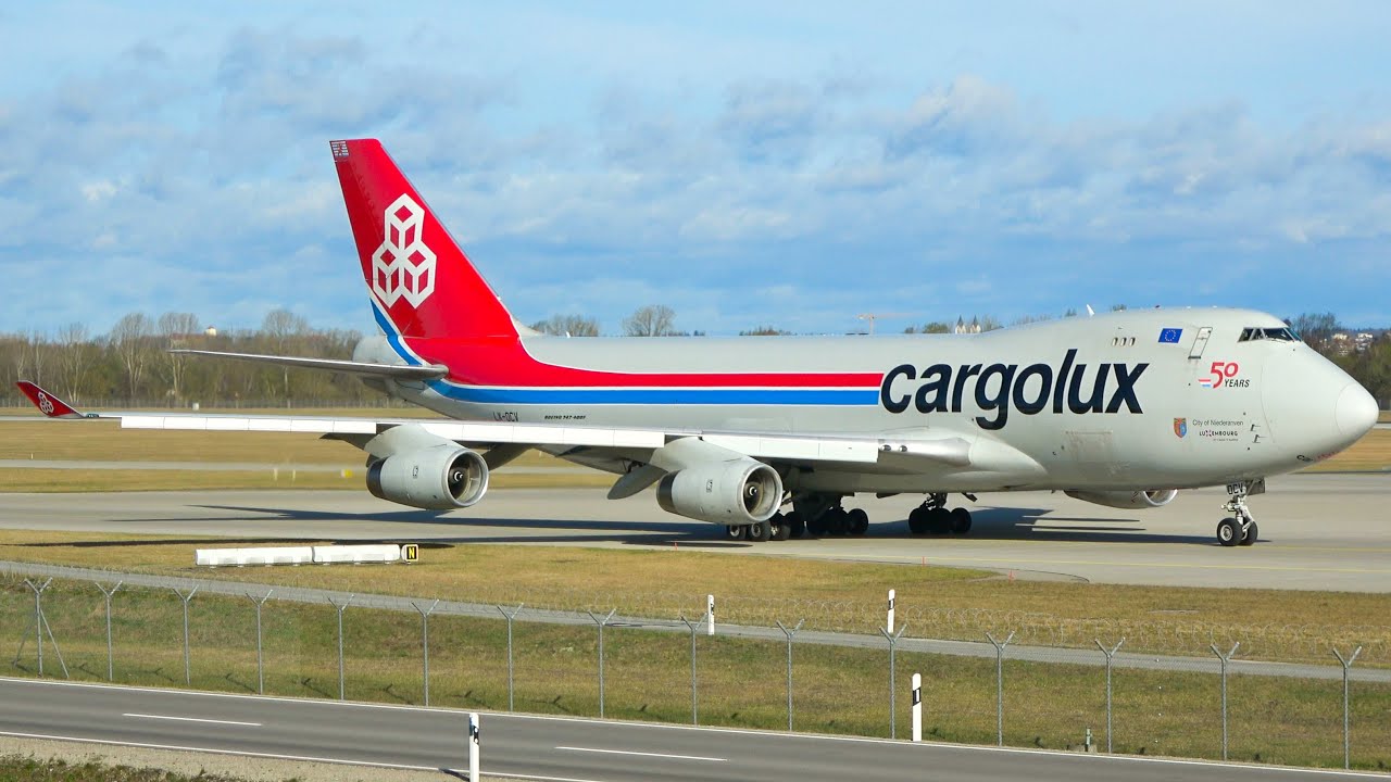 週末限定cargolux Boeing 747-400F 1/500 4K] RARE! | Cargolux Boeing 747-400F (LX-OCV) Departure at Munich