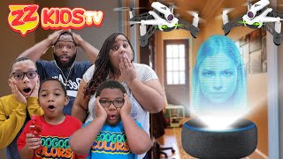 Alexa Takes Over ZZ Kids TV Part 1 Drone Master Is Back