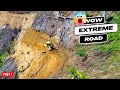 The highest risk job cat d6r xl cutting hill on mountain road construction part 1