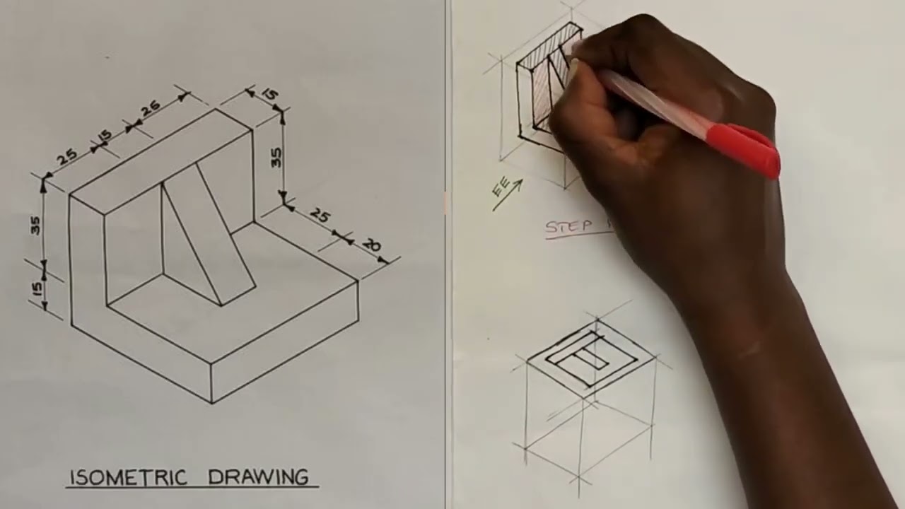 Lesson 3  Third angle Orthographic Projection #orthographicprojection #technicaldrawing mp4