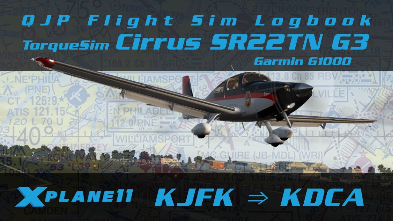 X-Plane 11 - TorqueSim Cirrus SR22TN G3 - New York to Washington | Vatsim [Log 054]