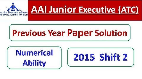 AAI ATC | Numerical Ability Previous Year Paper Solution 2015 Shift 2 | SpeedUp Education