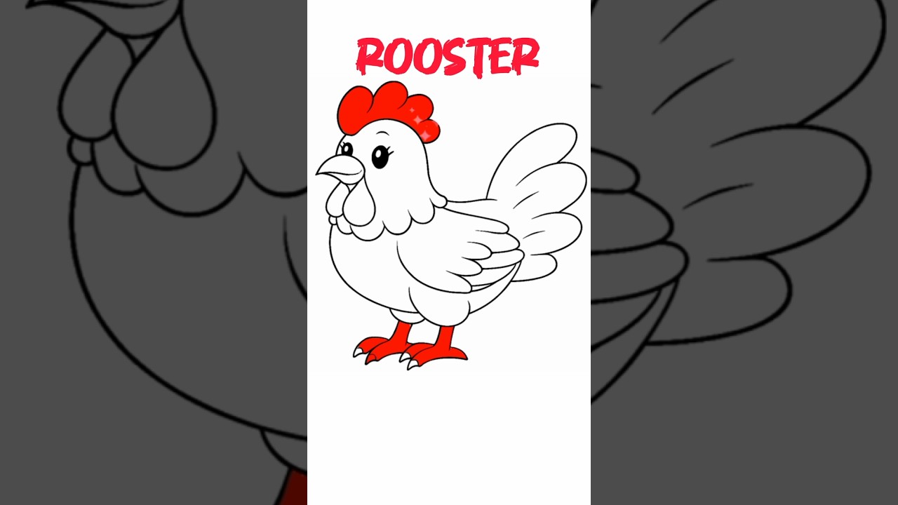 Let's Color a Rooster 🐓🐔 