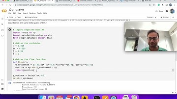 Optimisation and computing depth of flow in Python