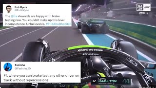 LEWIS HAMILTON FANS FURIOUS THAT HE GOT BRAKE TESTED AND TWITTER'S REACTION TO THE 2023 ABU DHABI GP