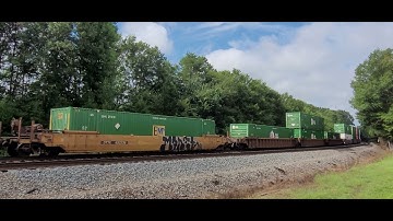 NS 264 Intermodal Taylors, SC w/trio of BNSF dash 9Ws