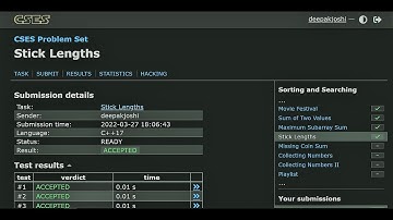 Stick Lengths CSES - Problem completely solved and explained in HINDI