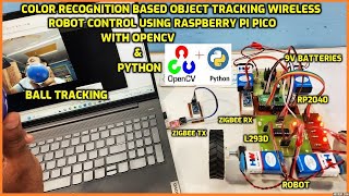 Colour Recognition Based Wireless Object Tracking🤖Robot Using Raspberry Pi Pico with OpenCV & Python
