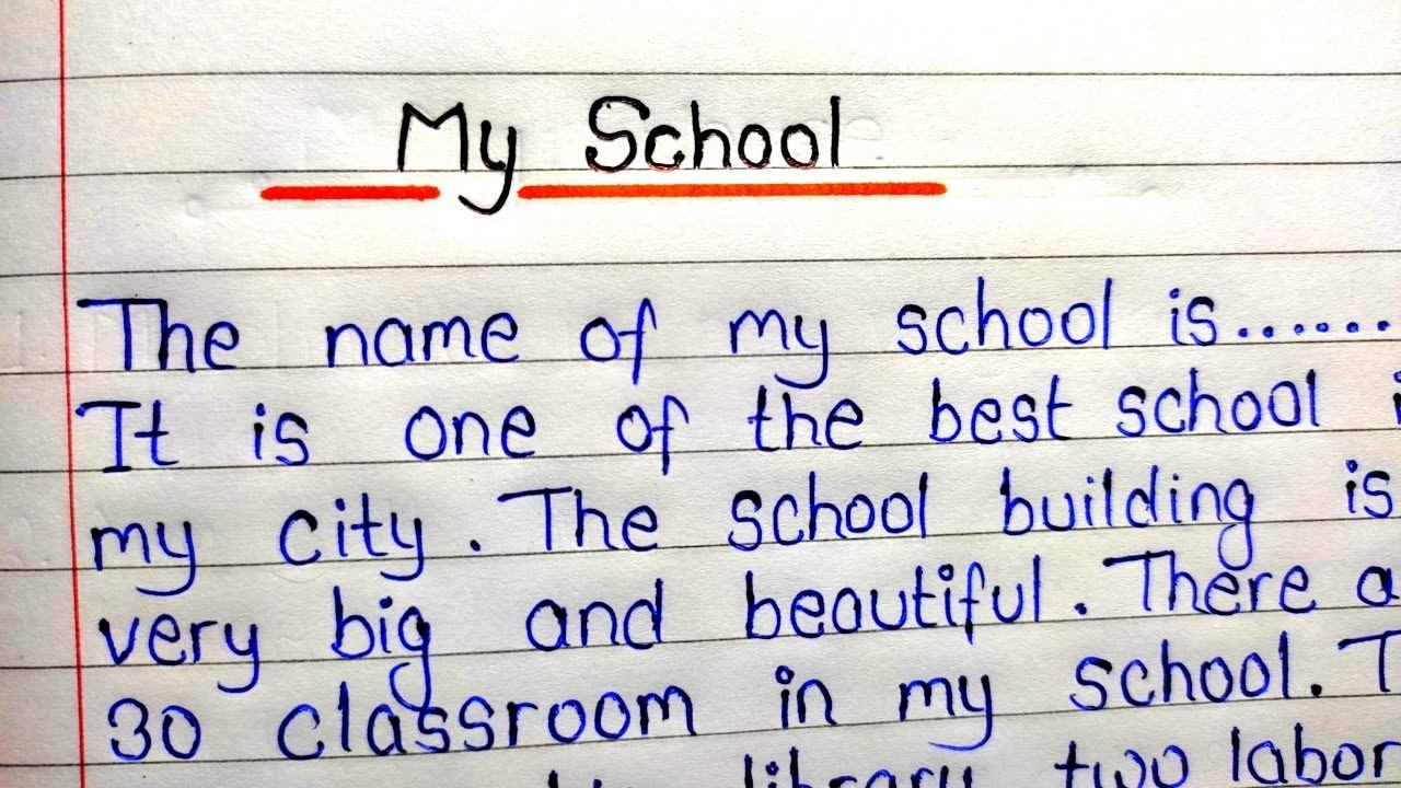 Essay On My School Paragraph On My School YouTube