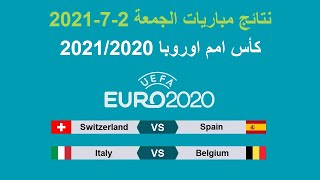 كأس امم اوروبا 2020 | نتائج مباريات الجمعة 2-7-2021 وتأهل اسبانيا وايطاليا الى الدور نصف النهائي