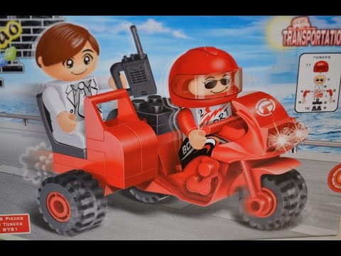 Собираем Игрушку конструктор Мотоцикл Putting toy constructor Motorcycle Unpacking
