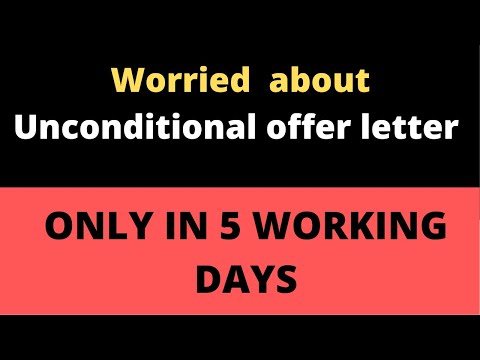 How to get Unconditional Offer Letter || UK University Unconditional Offer letter 2022