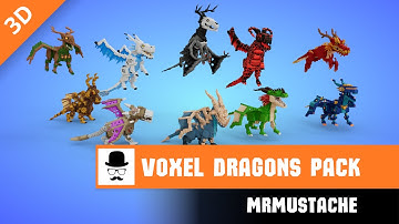 Voxel Dragons Pack (Animations)