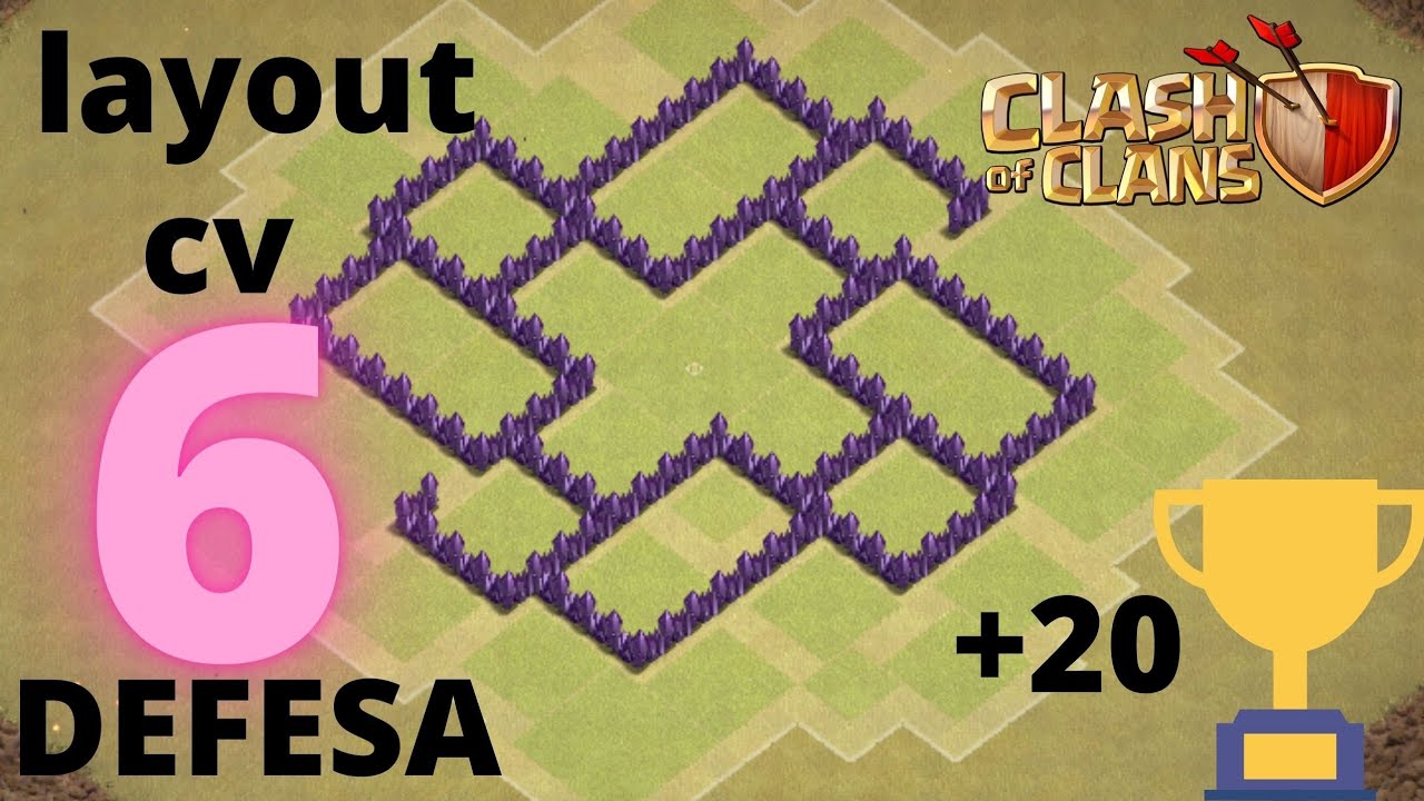 Melhor Layout Para CV6 Defesa Imbativel - Clash of Clans (com link ...