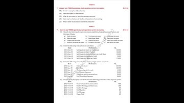 1st PUC accountancy mid term exam model question paper 2024