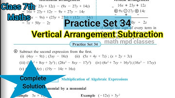 Practice Set 34 | Class 7 | Ls 8 Algebraic expressions and operation on them | Std 7 maths