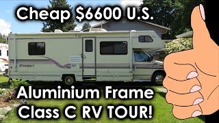 Cheap $6600 all Aluminum Class C RV Tour! 1996 Ford E350