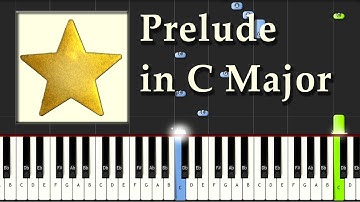 Bach - Prelude in C Major - Piano Tutorial Easy Synthesia - How To Play