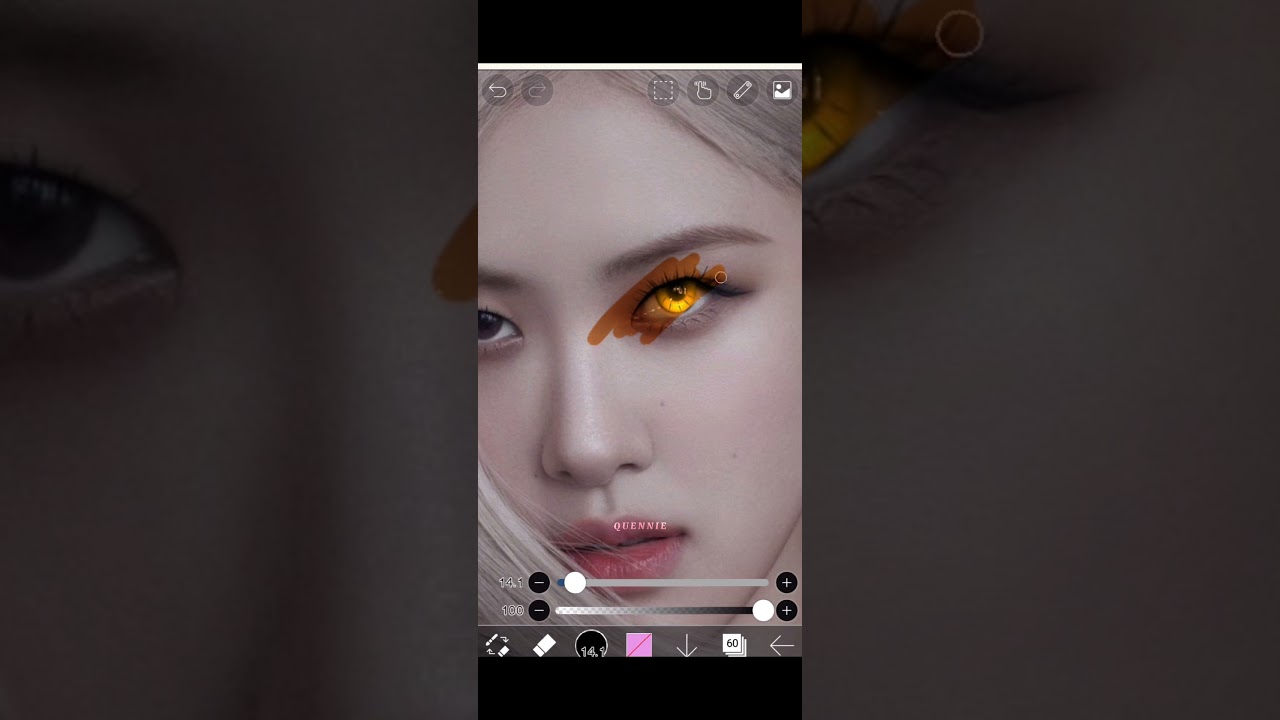 BLACKPINK (ROSE)-GOLD NEON SMUDGE EDIT||Ice cream ||Quennie C 