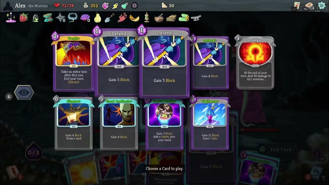 Slay the Spire Watcher 16 min run Alpha deck wins! Timekeeper