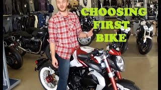 CHOOSING YOUR FIRST MOTORCYCLE!  BEGINNERS APPROACH MOTOVAS REVIEW