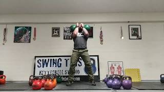 Strength Based Burpees : Pushup to Kettlebell Long Cycle Complete Training Session with 2x24kg