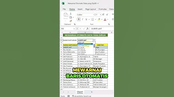 Cara Mewarnai Baris Otomatis Berdasarkan Data yang Dipilih #shorts #excel #tutorial