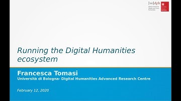 Francesca Tomasi, Running the Digital Humanities ecosystem