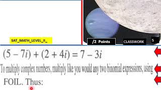17 Complex Numbers SAT MATH Level II CW L V Pt 1