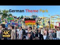 German Theme Park Tour | Amazing Rides in Summer Festival | 4K Virtual Walking Tour