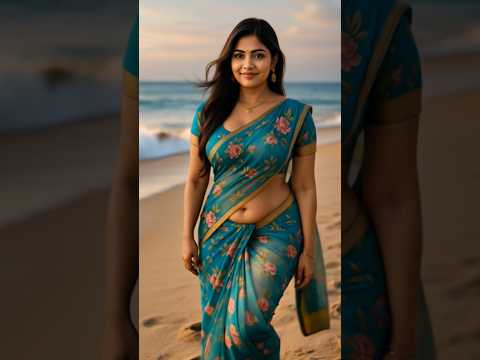 She Walked the Beach in a Saree… & The World Froze 🌅✨ #shorts #shortsfeed #ytshorts #yt