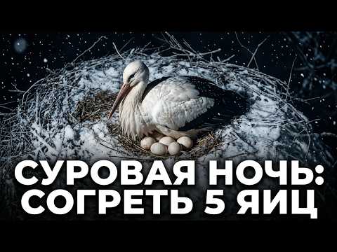 Аисты пережидают снежную весну под Калугой