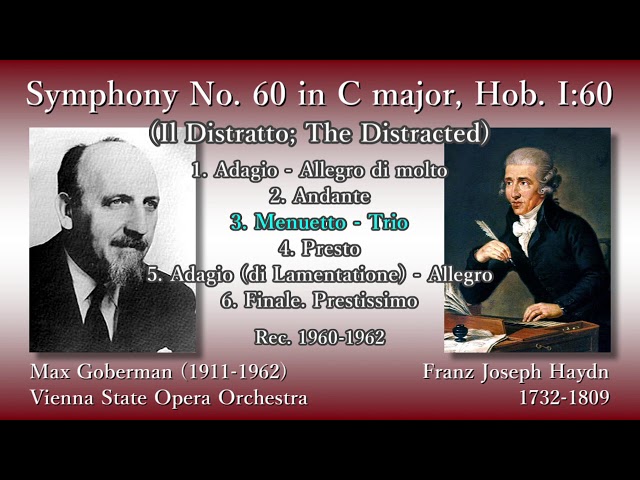 Haydn: Symphony No. 60, Goberman & Vienna State OperaO (1960